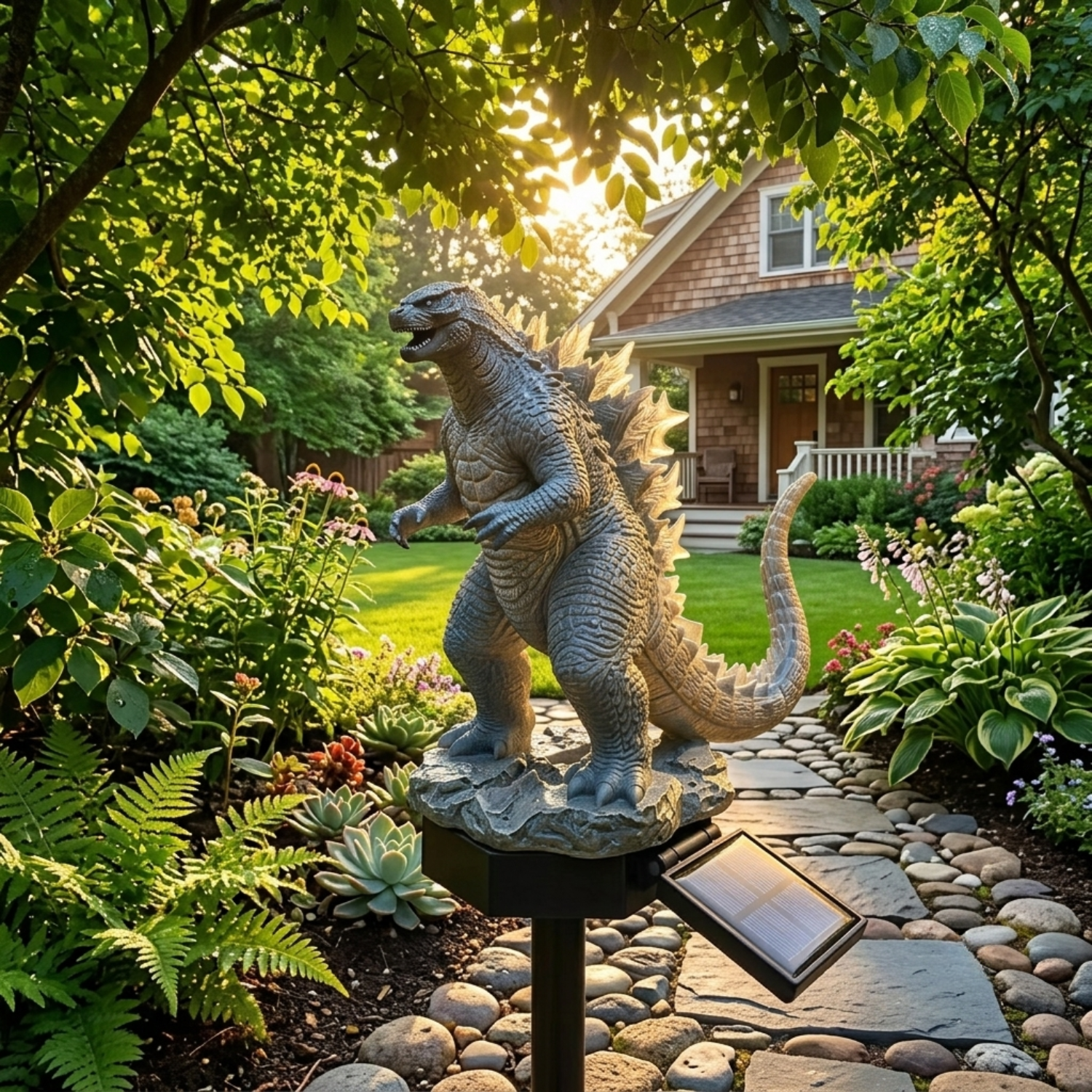 Godzilla Solar Garden Light - Glowing LED Outdoor Stake Light for Yard & Patio