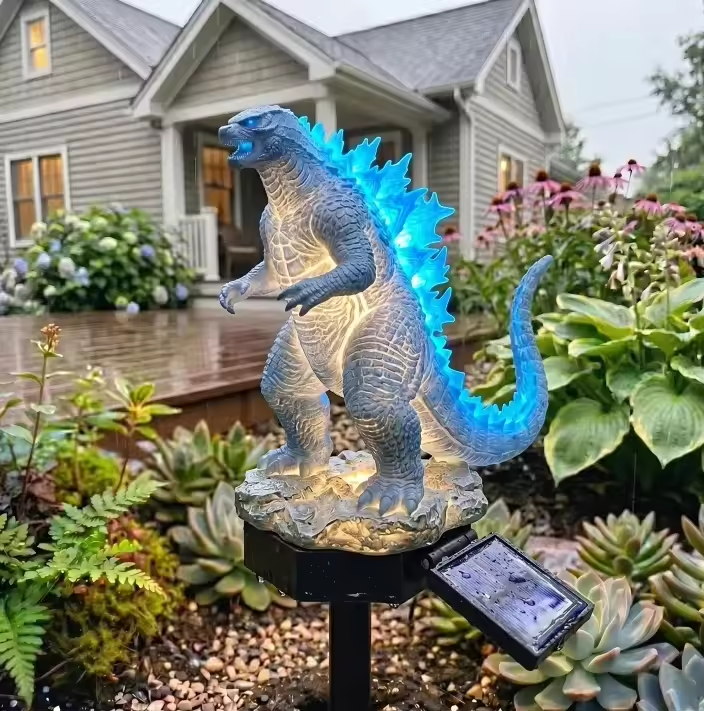 Godzilla Solar Garden Light - Glowing LED Outdoor Stake Light for Yard & Patio