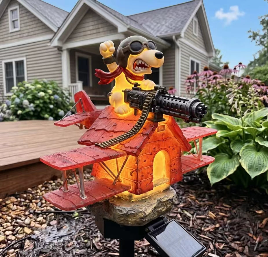 Snoopy Flying Ace Solar Garden Light